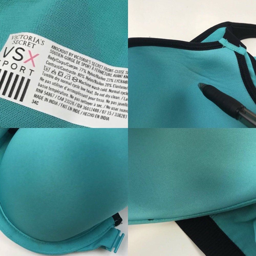 VSX 34C Victoria’s Secret Knockout Sports Bra Blue - Picture 3 of 8
